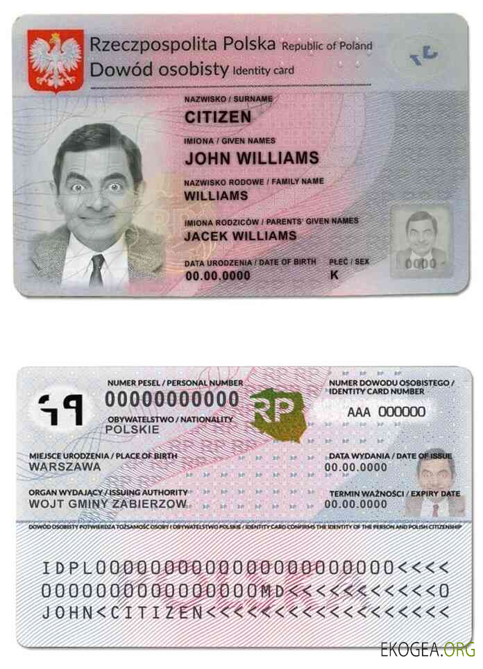 Modèle d'identification de Pologne au format PSD, entièrement modifiable (2021 – présent)